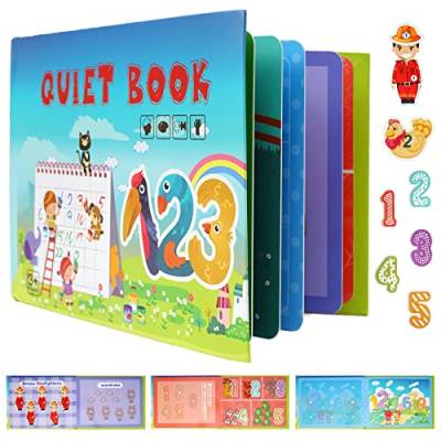 DAOUZL Quiet Book, Educational Toy Book, Busy Book, Ruhiges Buch Montessori for Toddlers, Interactive Busy Book, Lernen Spielzeug, Puzzle Buch Pädagogisches Spielzeug für Kinder ab 3 Jahre(Anzahl) von DAOUZL