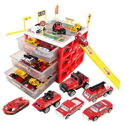 DIKACA Spielzeuge Satz Autos Spielzeug Kinderspielzeug Auto Spielzeug Lauflernwagen Verkehrsszene Spielzeug Auto-verkehrsszene Parkspielzeug Auto Model Junge Lagerung von DIKACA