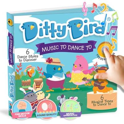 Ditty Bird Musikbücher für Kleinkinder | Elektronisches Soundbuch Dance Edition | Spaßige und interaktive Kinderbücher für 1- bis 3-Jährige | Stabiles, sensorisches Sprechbuch für Kinder von DITTY BIRD