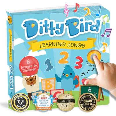 Ditty Bird Baby Learning Songs: Babyspielzeug mit 6 Sound-Knöpfen zum Englisch Lernen. Perfekt Soundbuch Liederbuch für bilinguale Kinder ab 1 Jahr. von DITTY BIRD