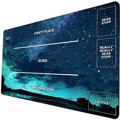 Brettspiel Starlight TCG Spielmatte – Sternenhimmel MTG Spielmatte – auch ideal als Mauspad 417 mit Zonen von DYETEE
