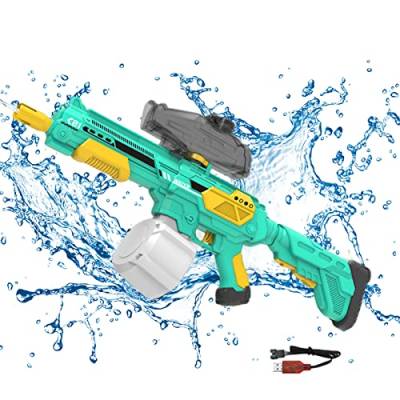 Wasserpistolen Spielzeug mit Elektrische und Manueller 2 Mode,Hochdruck Wasserpistole mit 1350ml Große Kapazität Wasser Pistole und 36-42FT Reichweite Sommerfest Outdoor Wasserpistole (Green) von DZAY