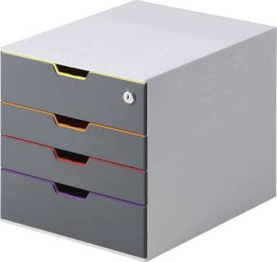 Durable VARICOLOR 4 SAFE - 7606 760627 Schubladenbox Grau DIN A4, DIN C4, Folio, Letter Anzahl der S von Durable