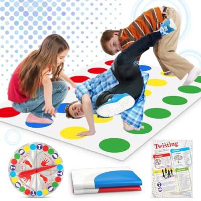 Twister Spiel für Kinder & Erwachsen, Twisting Spielmatte Twister Junior Bewegungsspiele für Kinder Balance Floor Spiel Pad Bodenspiel Ab 6 ,Gartenspiele für Drinnen und Draußen von ENAIAH