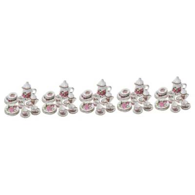 ERINGOGO 5 Sätze Mini-Geschirr aus Keramik Miniatur-Teekannen-Sets für die Küche Puppenhaus-Miniaturen Dollhouse playmobile puppenhauszubehör Spielzeuge Espressotasse Mini-Küchenzubehör von ERINGOGO