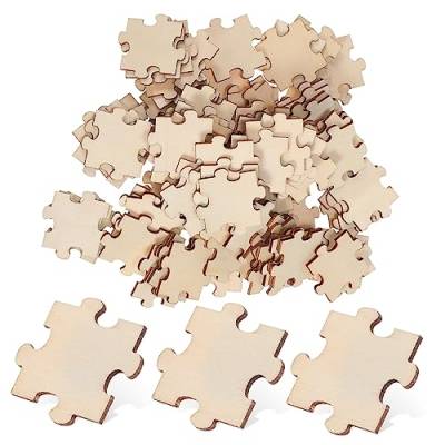 ERINGOGO Zusammengebaute Bausteine leere Holzpuzzleteile DIY-Puzzle-Ornament aus Puzzle-Scheiben DIY-Bastelausschnitt kinder bastelset basteln für kinder decor Karikatur Blöcke Fragmente von ERINGOGO