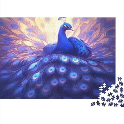 Blue Peacock Puzzle 1000 Für Erwachsene Geschicklichkeitsspiel Die Ganze Familie Peacock Puzzles Herausforderndes Pädagogisches Raumdekoration Geschenk Lernspiel 1000pcs (75x50cm) von ESSAHI
