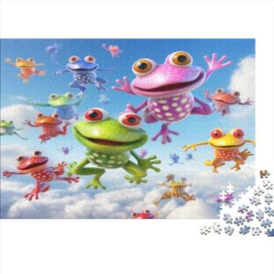 Colorful Frogs 1000 Teile Erwachsene Puzzle Frog Lernspiel Geburtstag Wohnkultur Family Challenging Games Stress Relief Toy 1000pcs (75x50cm) von ESSAHI