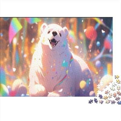 Smiling Polar Bear Puzzle 1000 Für Erwachsene Geschicklichkeitsspiel Die Ganze Familie Puzzles Herausforderndes Pädagogisches Raumdekoration Geschenk Lernspiel 1000pcs (75x50cm) von ESSAHI