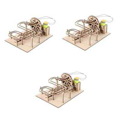 EXCEART 3 Sätze Dreidimensionales Puzzle Spielzeug Laufpuzzle Aus Holz Murmelbahn-Puzzle 3D-laufpuzzle Murmelbahn 3D-Puzzle Hölzern Murmeln Kind von EXCEART