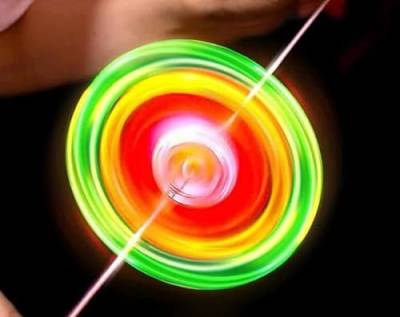 Mehrfarbiges Schwungrad-Spinnspielzeug, Spinner, Fidget-Licht, Regenbogen-Lichtshow, Orbital Kinder, Spielzeug, Geschenk, Zugschnur, blinkend, leuchtet im Dunkeln, buntes Leuchten, Kreisel von Enyolidimk