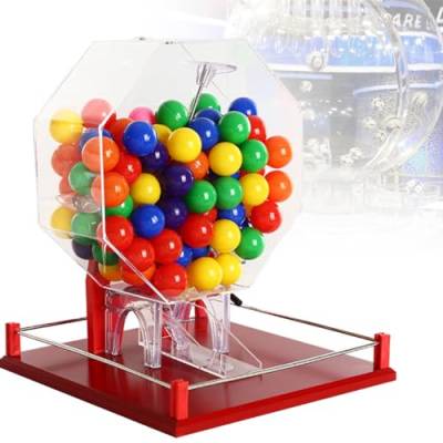 FAXIOAWA Lotteriemaschine Viele-Farben-Ballnummernauswahlhandbuch Lotterielotteriemaschine Tischtennis-Requisiten Lucky Bidding Lotterie, 100 Bälle-Openball von FAXIOAWA