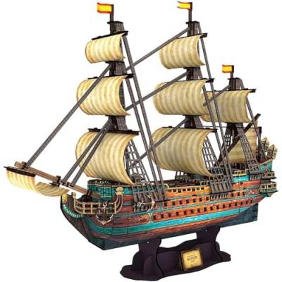 FLADO Piratenschiff-Würfelpuzzle-Modell, 3D-Puzzles Modellschiff, Exquisite Möbel, Kinderpuzzle, Geschenk für Erwachsene und Kinder1 (248 Teile) von FLADO
