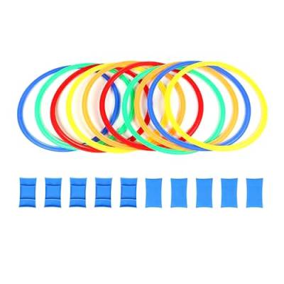 Factorys Hopscotch-Ring-Set mit 10 Reifen 10 Verbindungsstücken, perfekt für Jungen Mädchen. Hopscotch Time Outdoor- Kid 3 Fahrradhelm (Blue, One Size) von Factorys