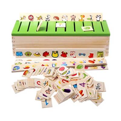 Fenteer Montessori Holz 3D Sortierung Sortierspiele Kinderspielzeug Holzspielzeug Lernspiele von Fenteer