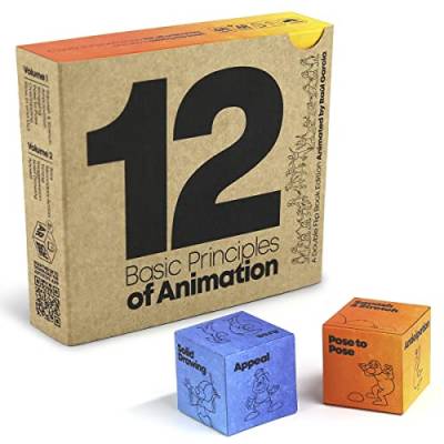 Flipboku Flipbook-Set zum Lernen von Animationen, 2 Flipbooks zum Ausmalen, die 12 Grundprinzipien der Animation, Lernspielzeug, mit DIY-Papierwürfel-Spiel, 12 Augmented Reality-Videos, Bastelset von Flipboku