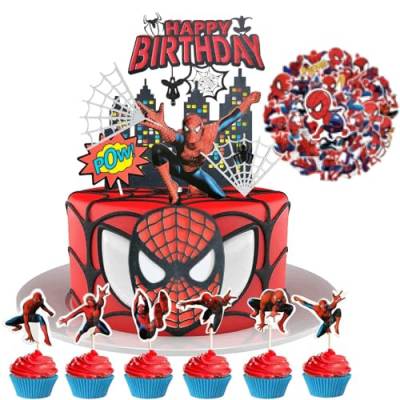 Tortendeko Geburtstag, Kuchen Topper, Cake Topper Geburtstag Animation Sticker Set Happy Birthday Cake Topper - 30 Cupcake Deko, 50 Aufkleber für Kinder Geburtstag Mottoparty von GLICERINA