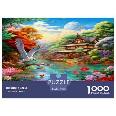 Vögel und Blumen Puzzle 1000 Teile Puzzle Kinder Lernspiel 1000 Stück Puzzles Erwachsenen Puzzle Stress Abbauen Familien-Puzzlespiel Spielzeug Geschenk Ab 14 Jahren von GNMRTFEAE