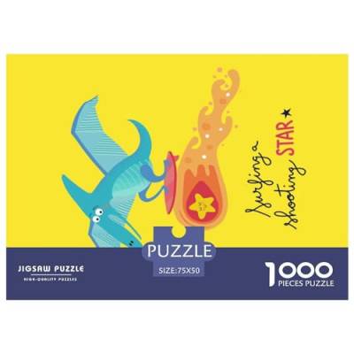 1000-teiliges Puzzle, Dinosaurier-Kinderpuzzle für Erwachsene, Holzpuzzle, Lernspiel für erwachsenes Kind, 1000 Teile (75 x 50 cm) von GQmoney