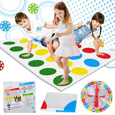Twister Spiel für Kinder & Erwachsen, Twister Spiel ab 6 Jahre, Kindergeburtstag Spiele, Outdoor Spiele für Kinder, Bodenspiel mit Spielmatte, Geschicklichkeitsspiel, Familienspiel, Partyspiele von GUBOOM