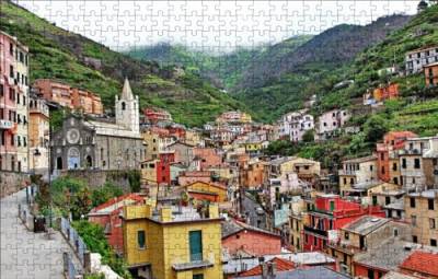 GUOHLOZ Puzzle 1000 Teile Erwachsene Puzzles für Erwachsene Klassische Puzzles 1000 Teile Erwachsene Puzzles 1000 Teile Felsen, Küste, Villa, Italien, 75x50cm von GUOHLOZ