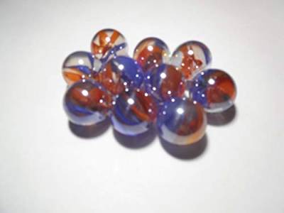 Gaide und Petersen 10 Murmeln Kirmes Blau Orange (transparent), 22mm, Glaskugel, Kugel aus Glas (118251) von Gaide und Petersen