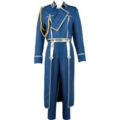 GeRRiT Fullmetal Alchemist Roy Mustang Riza Maes Cosplay Costume Adult Top Trousers Blue Uniform Men Women Outfit, Gifts for Game Fans von GeRRiT