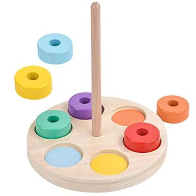 10 Pcs Stapelspielzeug aus Holz, Holzklötze für Kleinkinder - Farbsortierspielzeug - Holz-Montessori-Farbsortier-Vorschul-Lernspielzeug, ideal zum Stapeln, Sortieren, Spaß für Jungen und von Generic