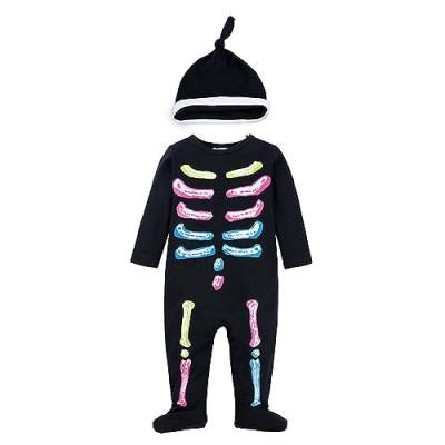 Neugeborene Baby Mädchen Halloween Cosplay Kostüm Strampler Overalls + Hut Outfits Jogginganzug (Black, 12-18 Months) von Generic