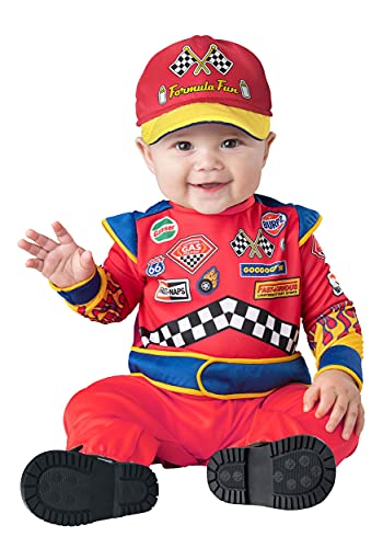Generique - Rennfahrer Babykostüm Overall für Kleinkinder Rennsport rot-bunt - 68/74 (6-12 Monate) von Generique -