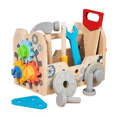 Holz-Spielwerkzeug-Werkbank-Set, Holz-Kleinkind-Werkbank - Holzwerkbank für Kinder | Lernspielzeug für -Fächer, Holzspielzeug für Kleinkinder, Bankspielzeug für Kinder, Mädchen von Generisch