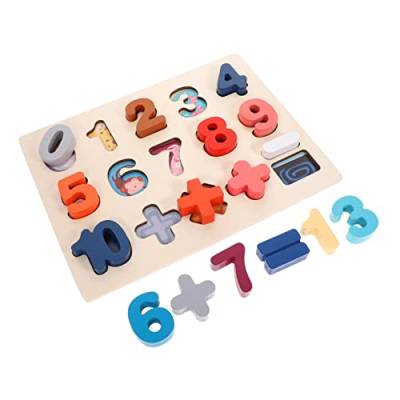 Gogogmee 1 Set Zahlenpuzzle Spielzeug Lernspielzeug Kinder Alphabet Spielzeug Kinder Holzspielzeug Frühpädagogisches Spielzeug Holzpuzzle Spielzeug Mathe Zahlenrätsel Holz Lernen Alphabet von Gogogmee