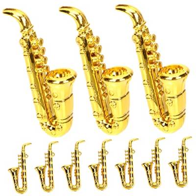 Gogogmee 10 Stück Musikinstrument Modell Kleines Musikinstrument Winziges Musik Miniatur Dekor Winziges Saxophon Miniatur Saxophon Requisite Miniatur Saxophon Spielzeug Kleines von Gogogmee