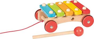 Goki 61894 Xylophon mit Rädern Zubehör für Instrumente für Kinder, Mehrfarbig (Mehrfarbig) von goki