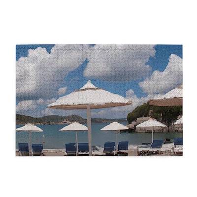 The Beach Under The White Clouds Puzzles for Adults 1000 Pieces,Interessing Wooden Puzzles,Stress Reliever Jigsaw Puzzles with Box von HAICOM