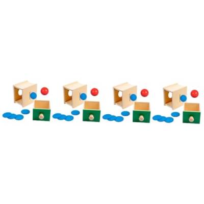 HEMOTON 4 Sätze Münzbox fokussiert kindererziehung aufklärung Kinder kugelbahn zabawki stymulujące rozwój Spielzeug für Kleinkinder Geduld Puzzle Spielzeugbox Ballbox Kasten Holz von HEMOTON