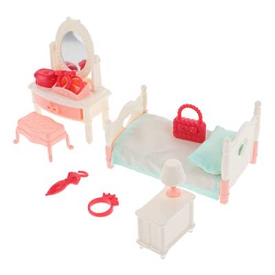 HONMEET 1 Satz Schlafzimmer-Modell Kinderspielzeug Wohnkultur Spielzeuge Mini-hausverzierung Möbelmodelle Dekoration des Spielhauses Möbel Miniatur Ob11 Plastik Puppenhaus Essen Spielen von HONMEET