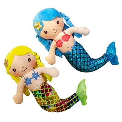 2St Meerjungfrau Spielzeug für Kinder Plüschtiere Ornament Spielzeug für Mädchen Mädchenspielzeug Kinderspielzeug Füllung Dekorationen Puppe Baby PP Baumwolle von HONMEET