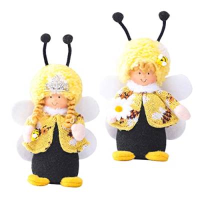 HONMEET 2St Bienen Puppe Tagesgeschenke Geschenktütenfüller zu Ostern Mini Plüschtier Spielzeug dekorative Bienenpuppe kreative Bienenpuppe Modellieren Baby Requisiten schmücken Stoff von HONMEET