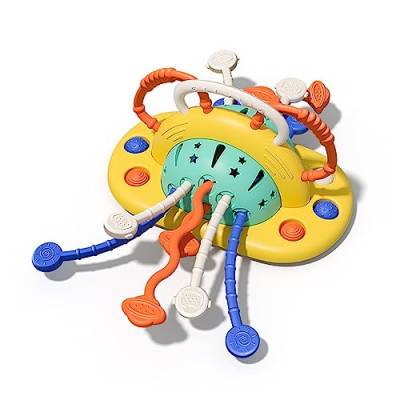 Sensorisches Sicheres Kunststoff Zugschnur Spielzeug Für Babys Montessori Aktivitätsspielzeug Motorik Geschenk Für Kleinkinder Ab 18 Monaten Jungen Und Mädchen Baby Sensorik Zugschnur Spielzeug von HOOLRZI