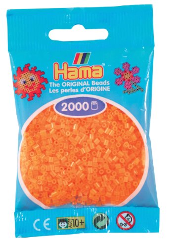 Hama Perlen 501-38 - Mini-Perlen 2000 Stück neon-orange von Hama