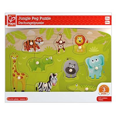Hape E1405 Jungle Animal Wooden Peg Puzzle - Educational Toy von Hape
