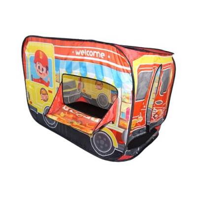 Harilla Kinderspielzelt Auto-Themenzelt Cartoon-Bus Einfach zu installierendes Zeltspiel Ballpoolzelt Spielhaus für Parkcamping, Orange von Harilla