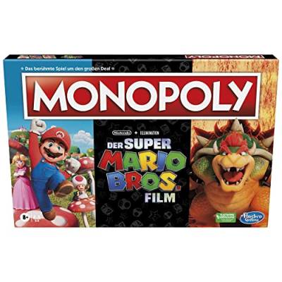Hasbro Gaming Monopoly Super Mario Bros. Film Edition, Brettspiel für Kinder, enthält Bowser Spielfigur von Monopoly