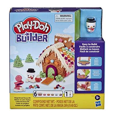 Play-Doh Builder Lebkuchenhaus-Spielzeug-Bauset für Kinder ab 5 Jahren mit 6 ungiftigen Play-Doh-Farben – einfach zu bauen DIY Bastelset von Play-Doh