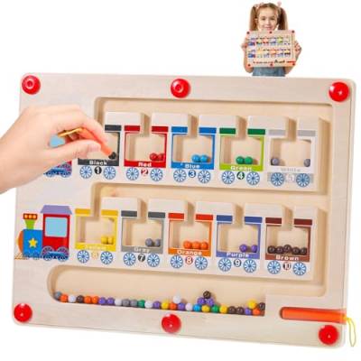 Hejo Magnetspiel Labyrinth Spielzeug ab 2 3 4 5 6 Jahre, Montessori Spielzeug, Farben und Zahlen Lernen Sortierspiel Motorikspielzeug, Kinderspielzeug als Geschenk, Lernspielzeug für Mädchen Junge von Hejo
