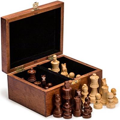 Husaria Staunton Turnier Nr. 4 Schachfiguren mit 2 Extra Königinnen und Holzbox, 76 Millimeter Könige von Husaria