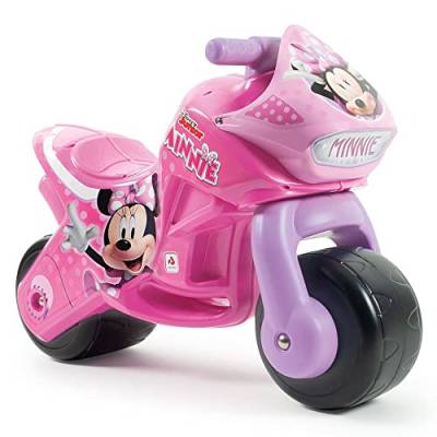 INJUSA - Moto Laufrad Minnie Mouse Twin Dessert, für Kinder von 18 bis 36 Monate, permanente Dekoration, breite Räder aus Kunststoff und Tragegriff, Farbe Rosa von INJUSA