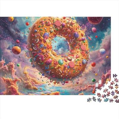 Riesiger Donut 1000 Teile Süßigkeiten Erwachsene Puzzle Wohnkultur Geburtstag Family Challenging Spiele EduKatzeional Game Entspannung Und Intelligenz 300pcs (40x28cm) von JNLWJFFF