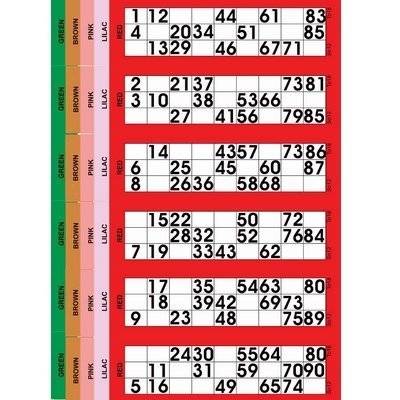 Jumbo Bingo-karten polster 600 Tickets per Polster 6 ansicht vielzahl von farben - Rot von JUMBO